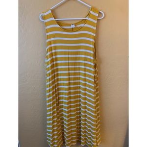 YELLOW STRIPED SWING DRESS
